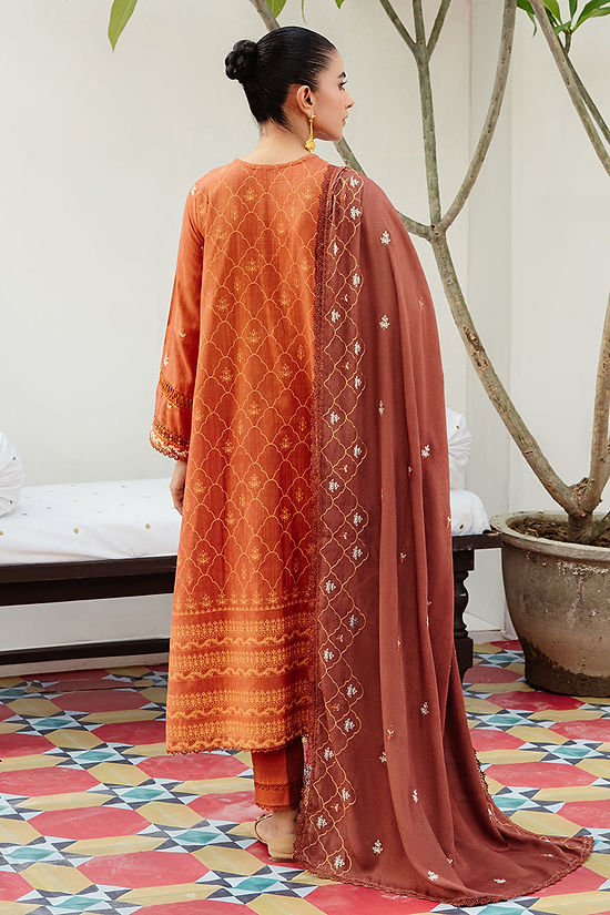 TAN HUES-3PC KHADDAR EMBROIDERED SUIT