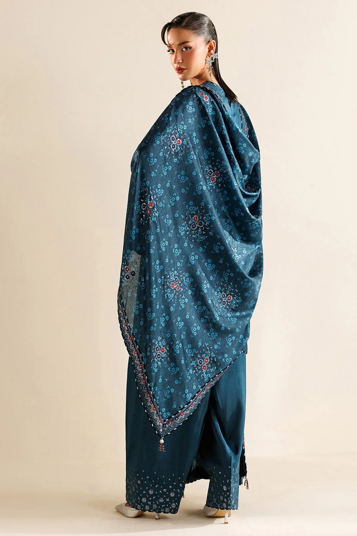 EMBROIDERED RAW SILK UR-7062