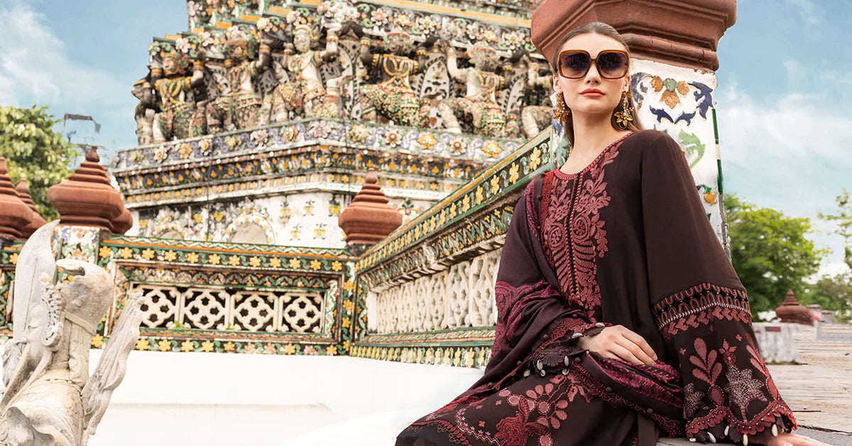 3 Piece Unstitched Embroidered Twill Linen Suit