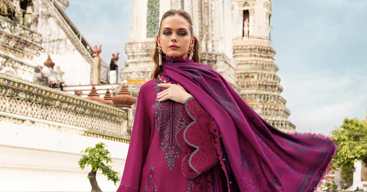 3 Piece Unstitched Embroidered Twill Linen Suit