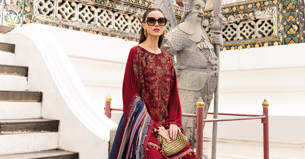 3 Piece Unstitched Embroidered Twill Linen Suit