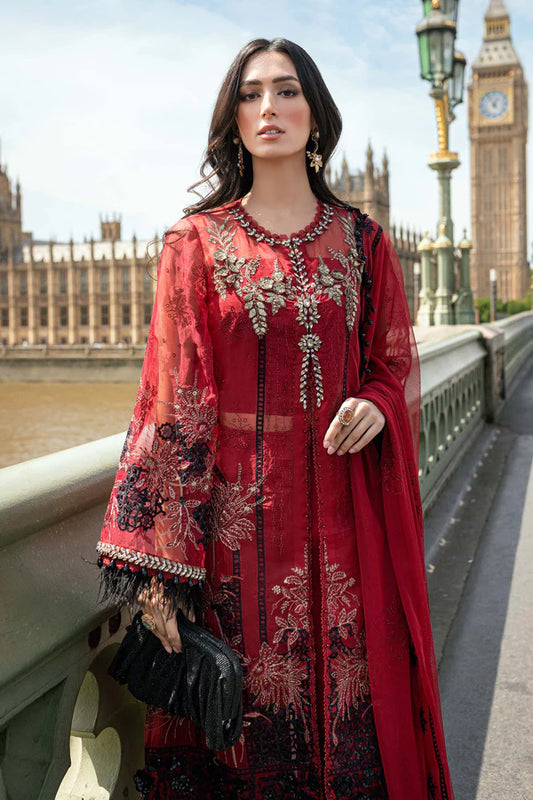 3 Piece Unstitched Embroidered Organza Suit