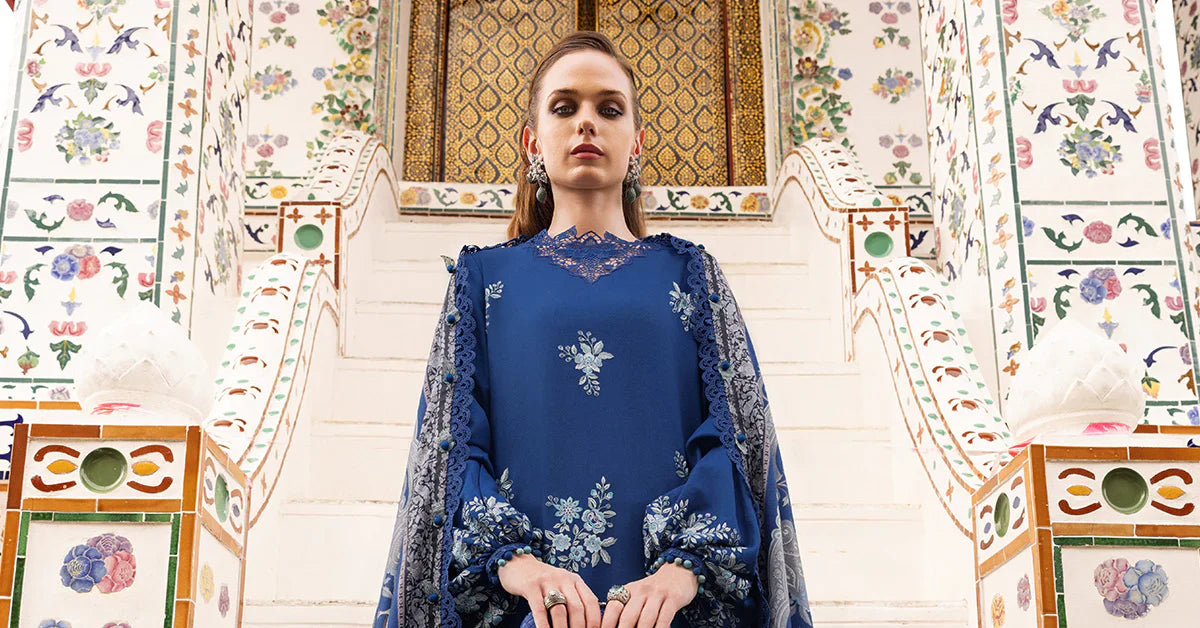 3 Piece Unstitched Embroidered Twill Linen Suit