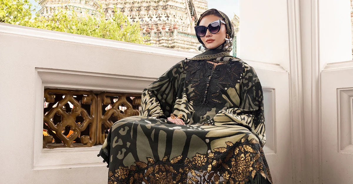 3 Piece Unstitched Embroidered Twill Linen Suit