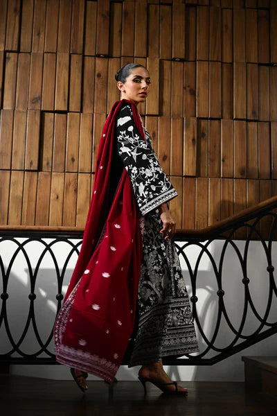 BLACK LUXURY EMBROIDERED KARANDI SET (NEL-25633)