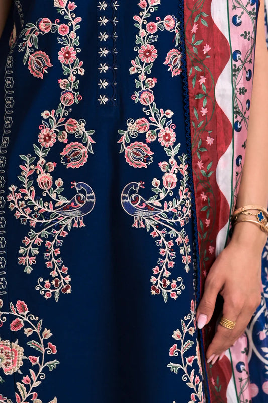 MIDNIGHT SAPPHIRE LUXURY EMBROIDERED LAWN SET(NEL-26605)