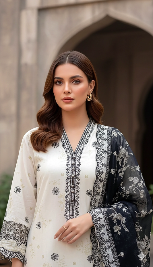 PRINTED EMBROIDERED KOMAL LAWN