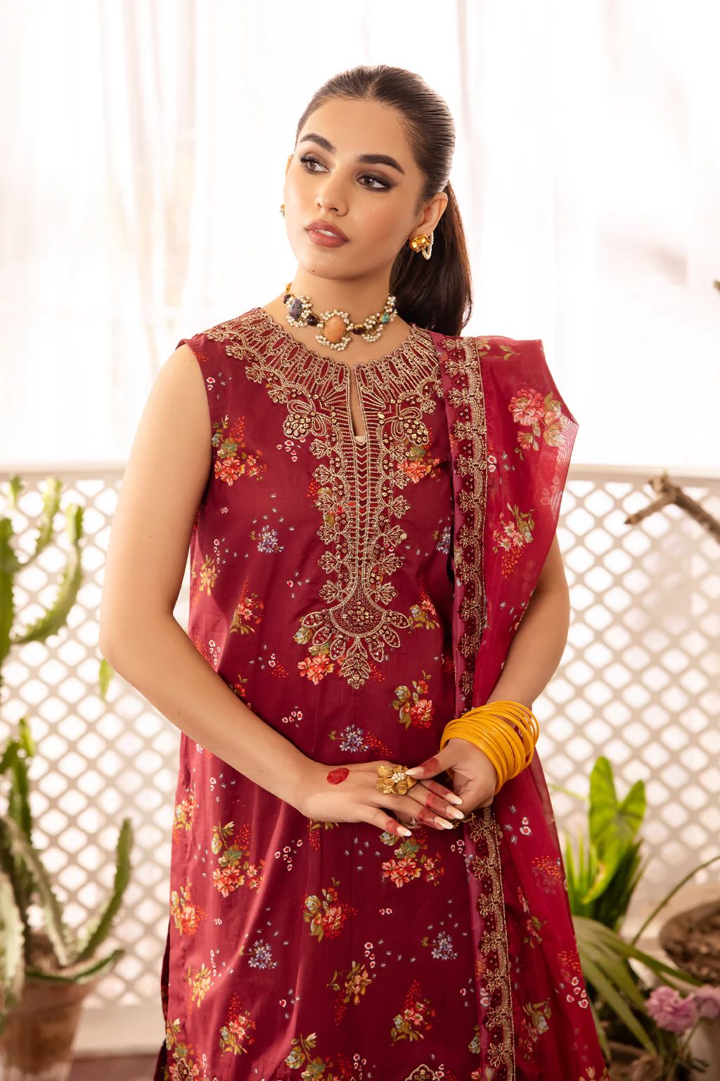 NKG-09 EMBROIDERED LAWN (Style B) Gharara