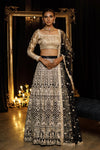 EMBROIDERED BLOUSE WITH LEHENGA Design Code: 8064