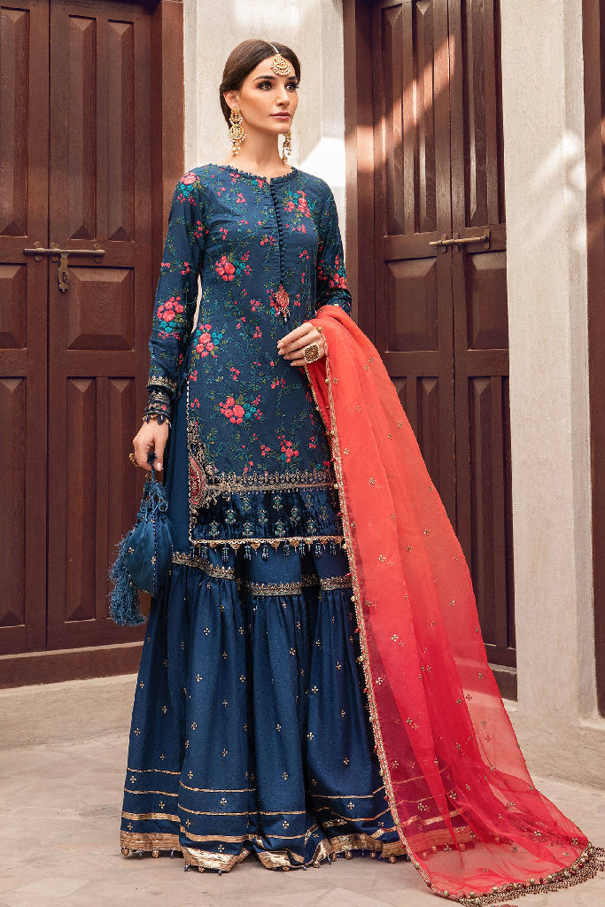 Sateen CST-505-Royal Blue and Salmon