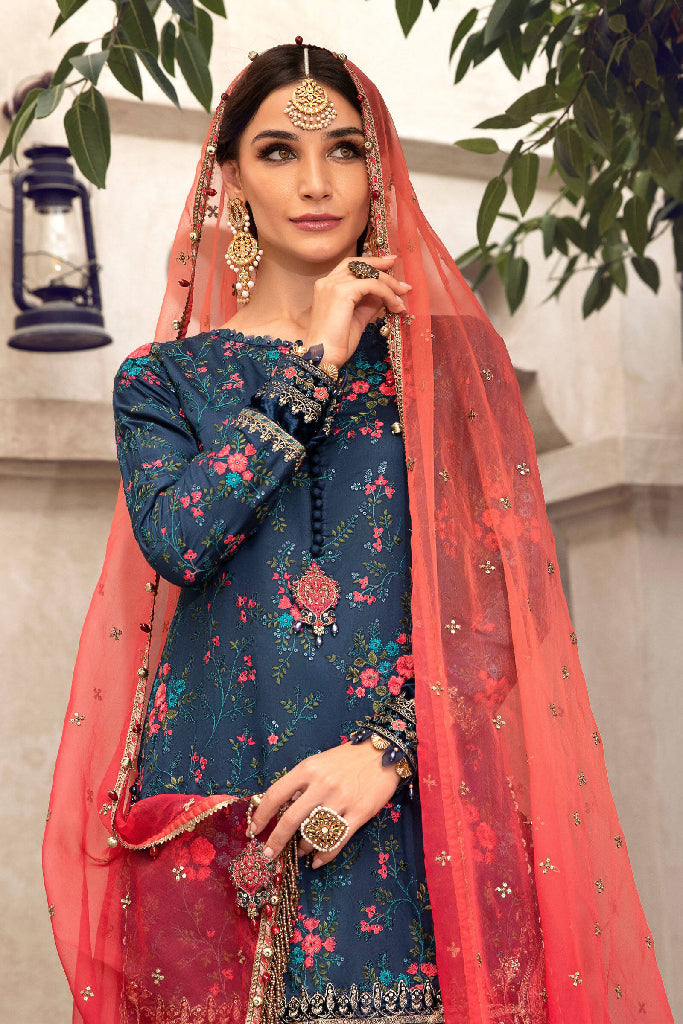 Sateen CST-505-Royal Blue and Salmon