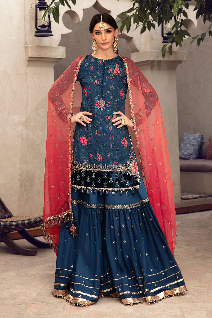 Sateen CST-505-Royal Blue and Salmon