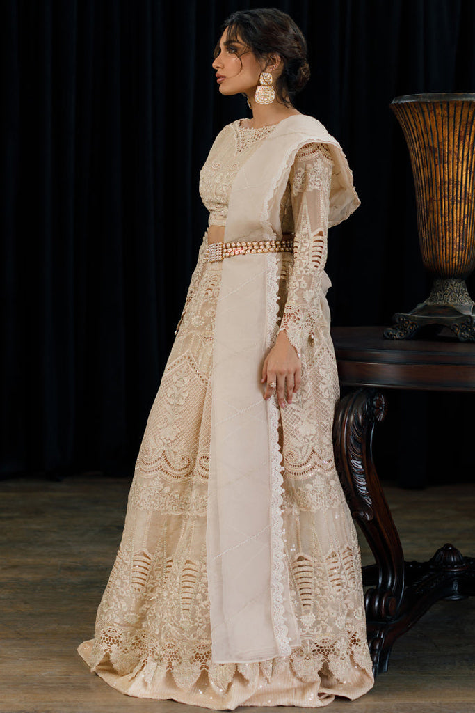 ORGANZA EMBROIDERED BLOUSE AND SKIRT Design Code: 7941.4