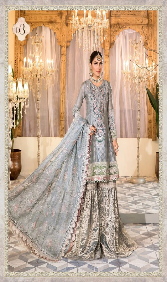 MBROIDERED - Pearl Blue and Ash Pink (BD-2403)