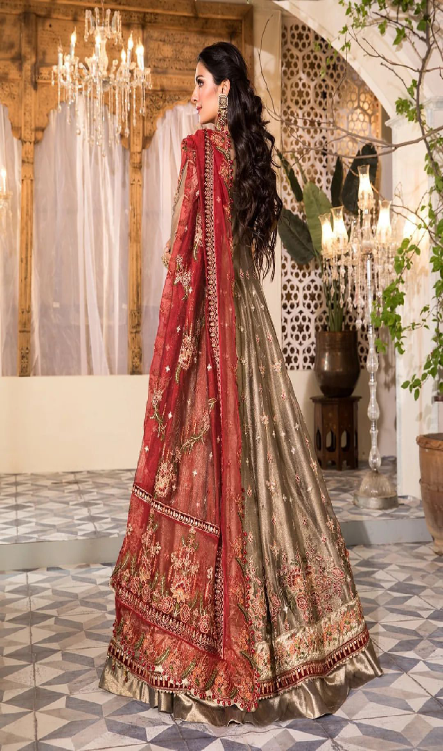 MBROIDERED - Burnt Gold and Maroon (BD-2401)