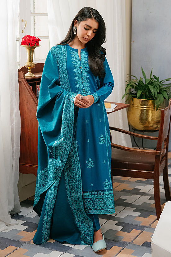 ETHNIC GROOVE-3PC KHADDAR EMBROIDER