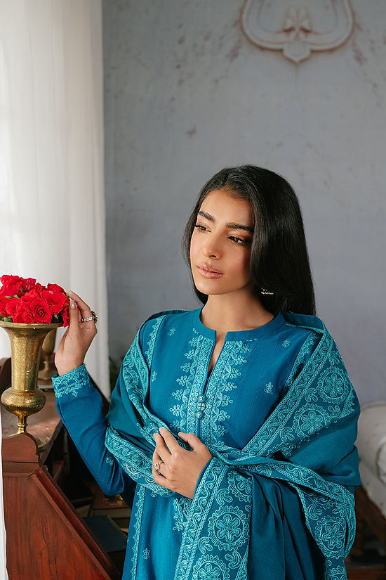 ETHNIC GROOVE-3PC KHADDAR EMBROIDER