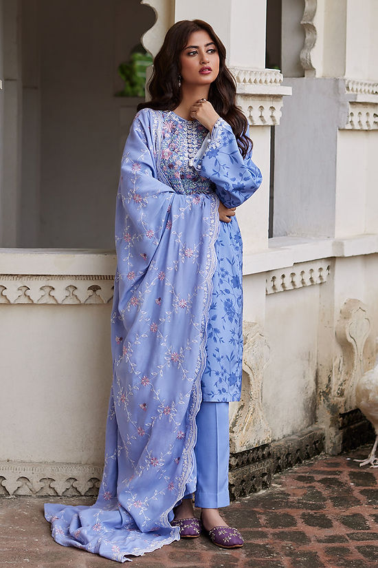 COSMIC SKY-3PC LINEN PRINTED SUIT