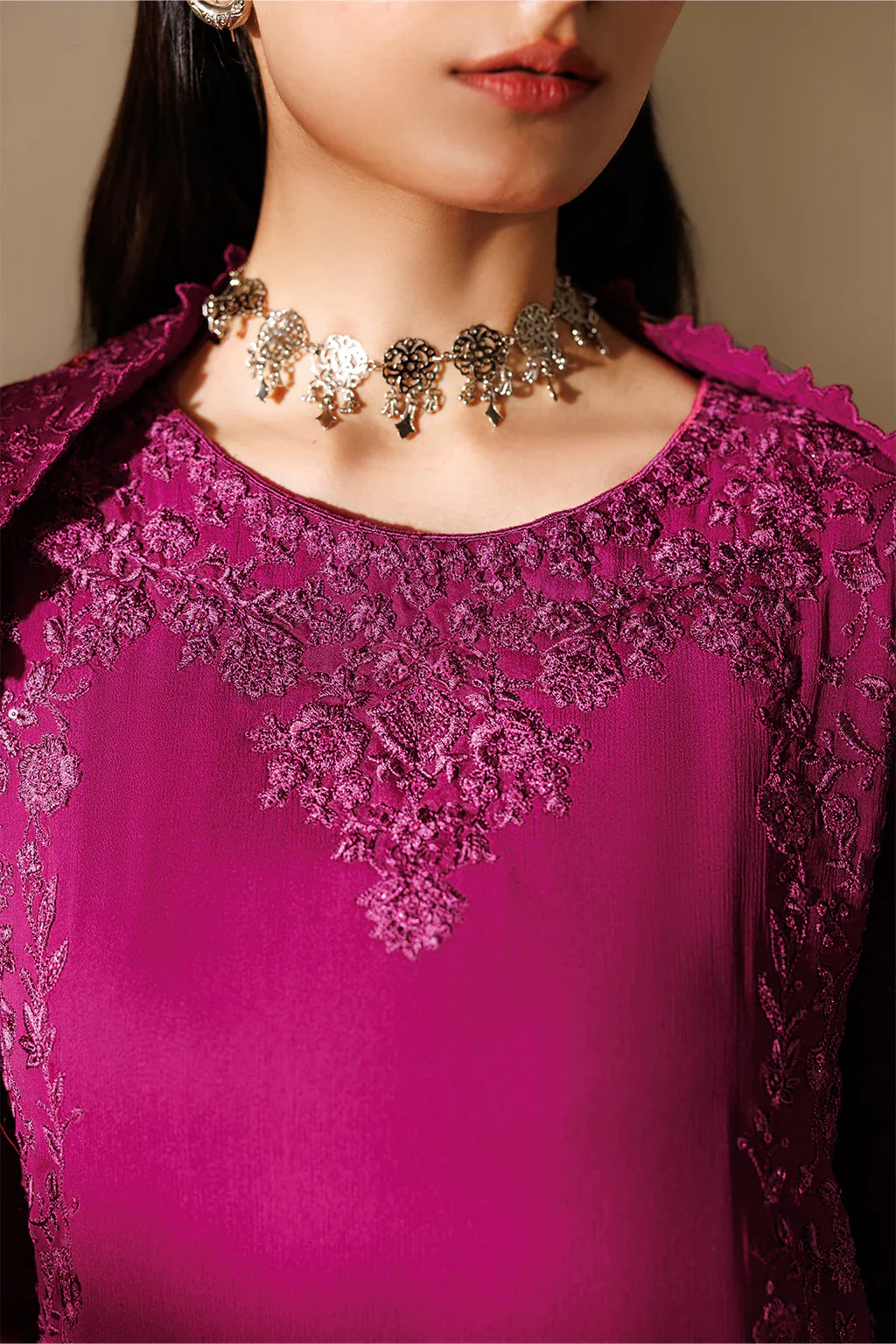 CC-93 EMBROIDERED CHIFFON