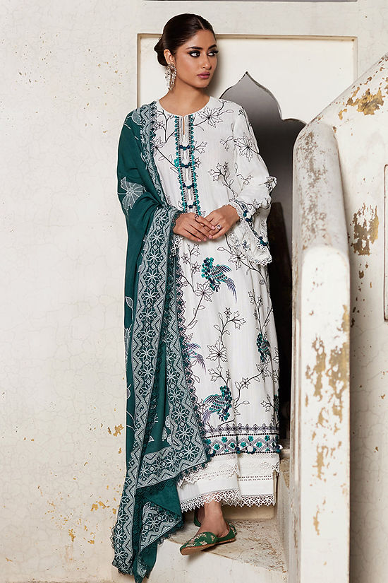 IVORY HARTLEY-3PC KHADDAR EMBROIDER
