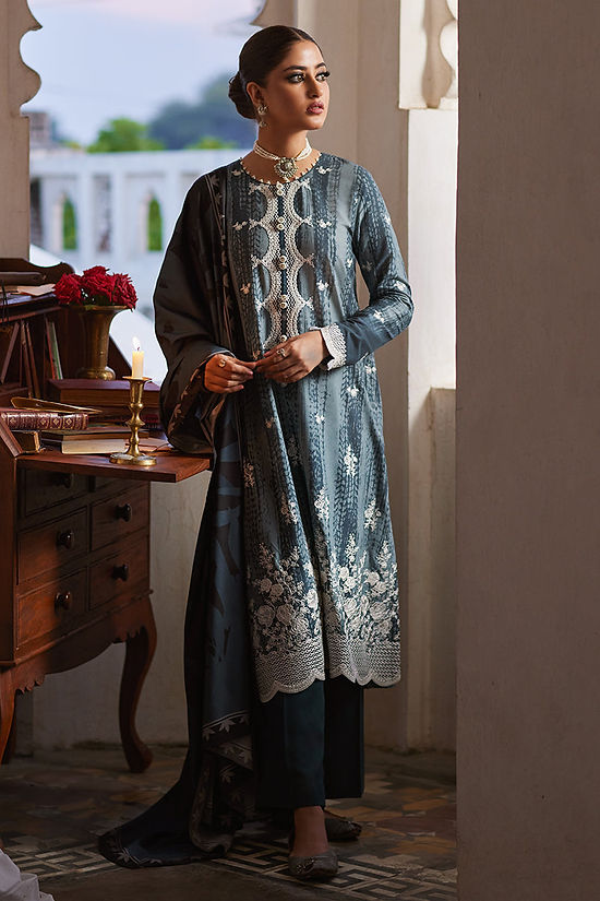 BERYL GLAZE-3PC LINEN EMBROIDERED SUIT