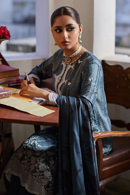 BERYL GLAZE-3PC LINEN EMBROIDERED SUIT