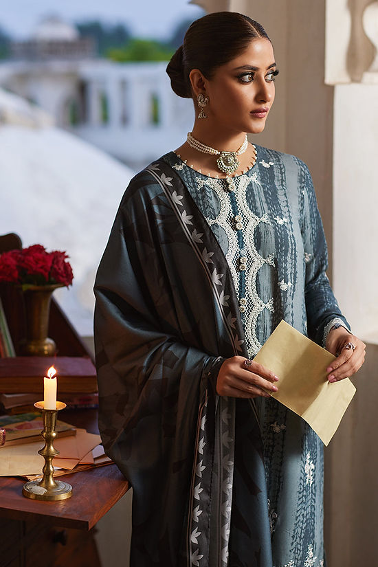 BERYL GLAZE-3PC LINEN EMBROIDERED SUIT