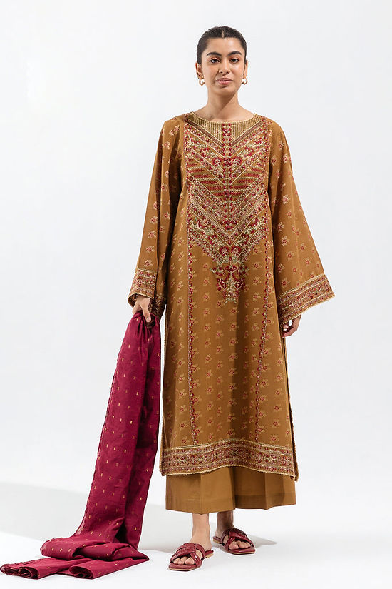 Mulberry Bronze-Embroidered-3P-Jacquard