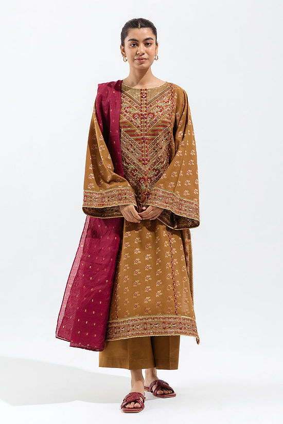 Mulberry Bronze-Embroidered-3P-Jacquard