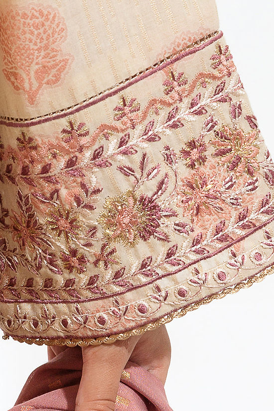 Rosy Orchid-Embroidered-3P-Jacquard