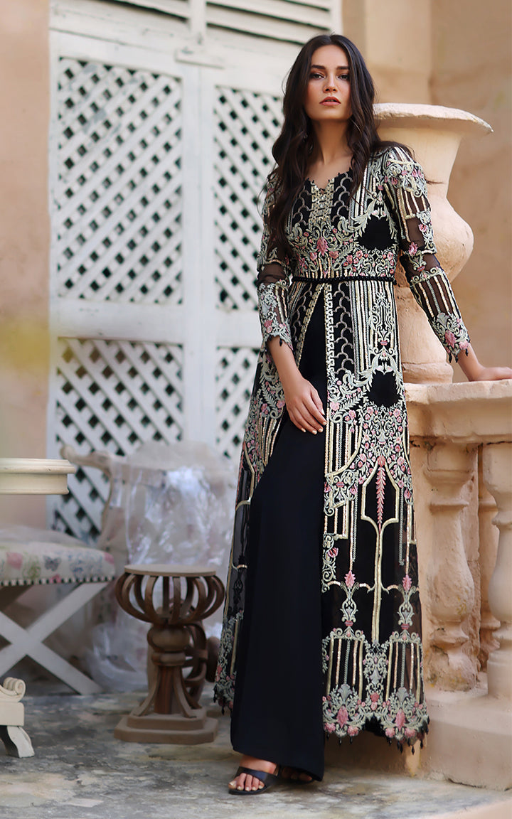 NET EMBROIDERED PEPLUM