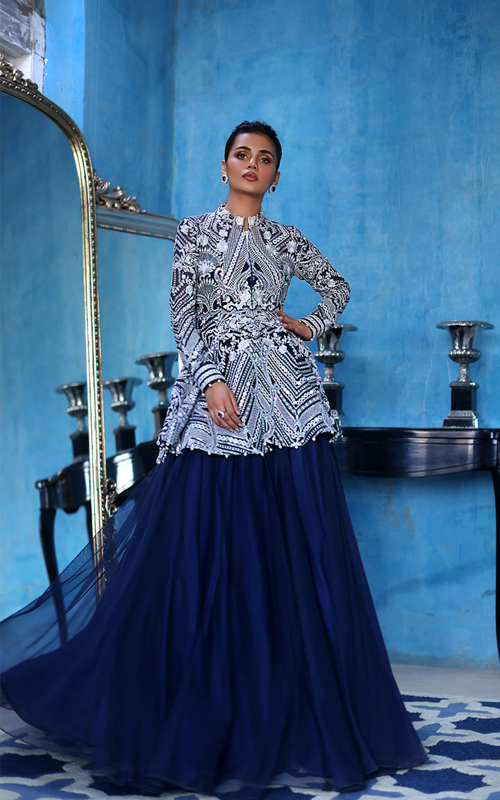 NET EMBROIDERED PEPLUM