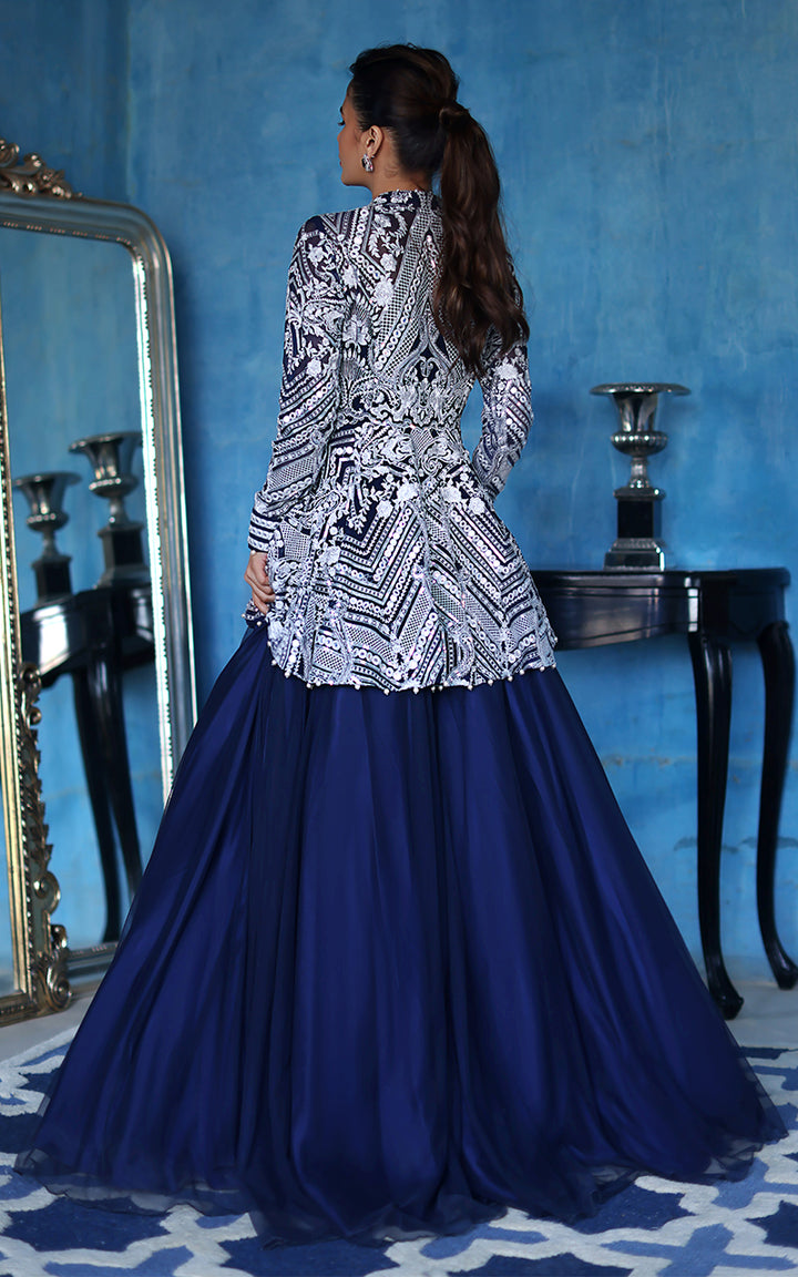 NET EMBROIDERED PEPLUM