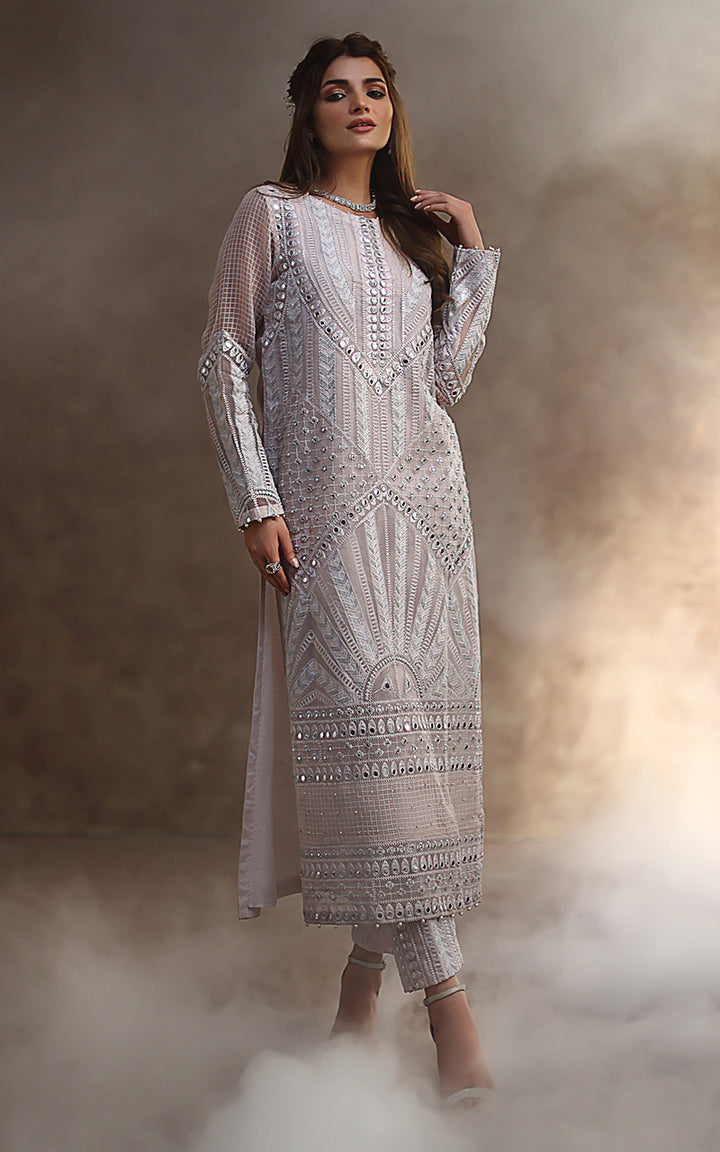 ORGANZA EMBROIDERED LONG SHIRT