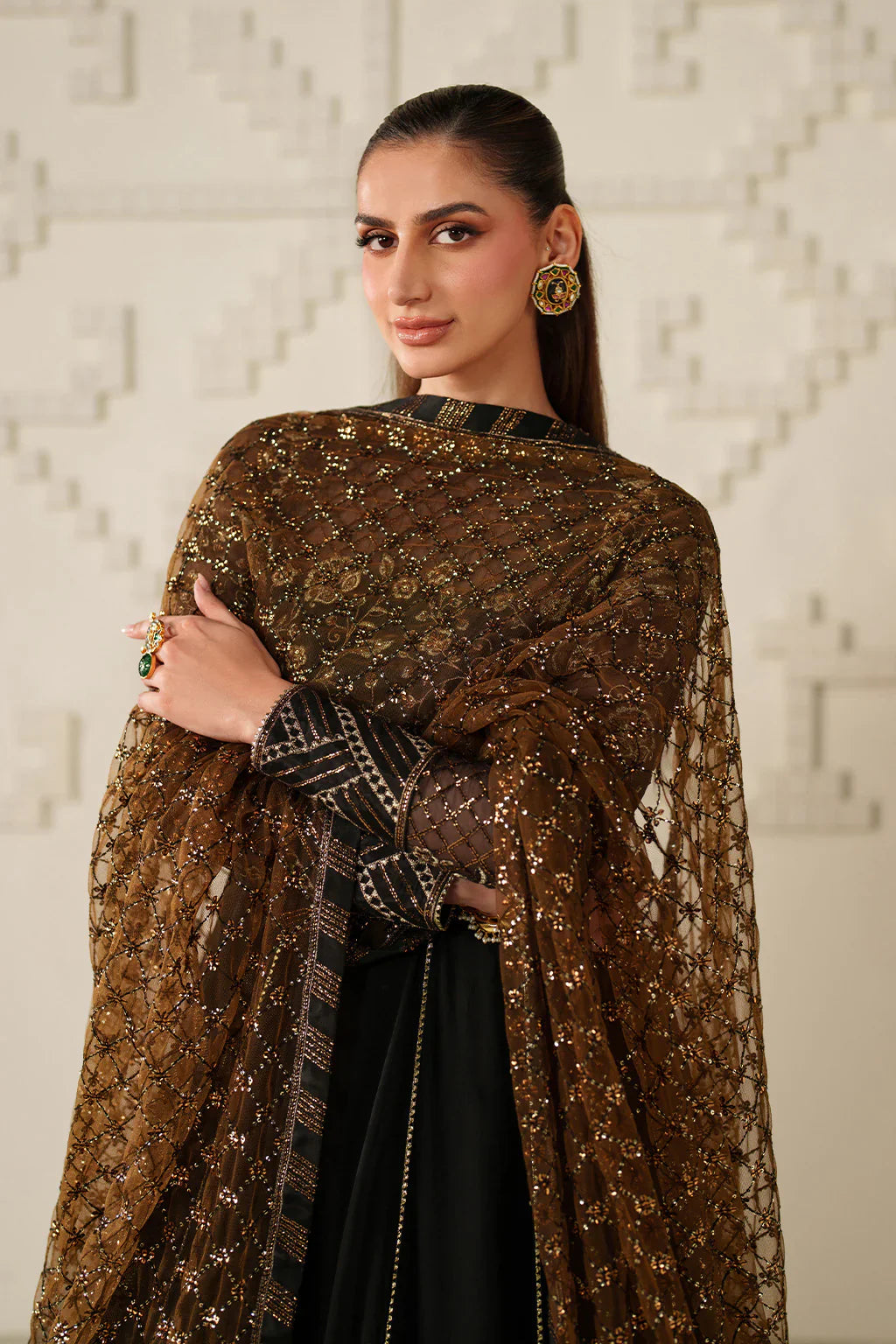 UE-621 EMBROIDERED CHIFFON