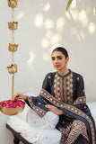 SMOKY FLECK-3PC LINEN EMBROIDERED SUIT