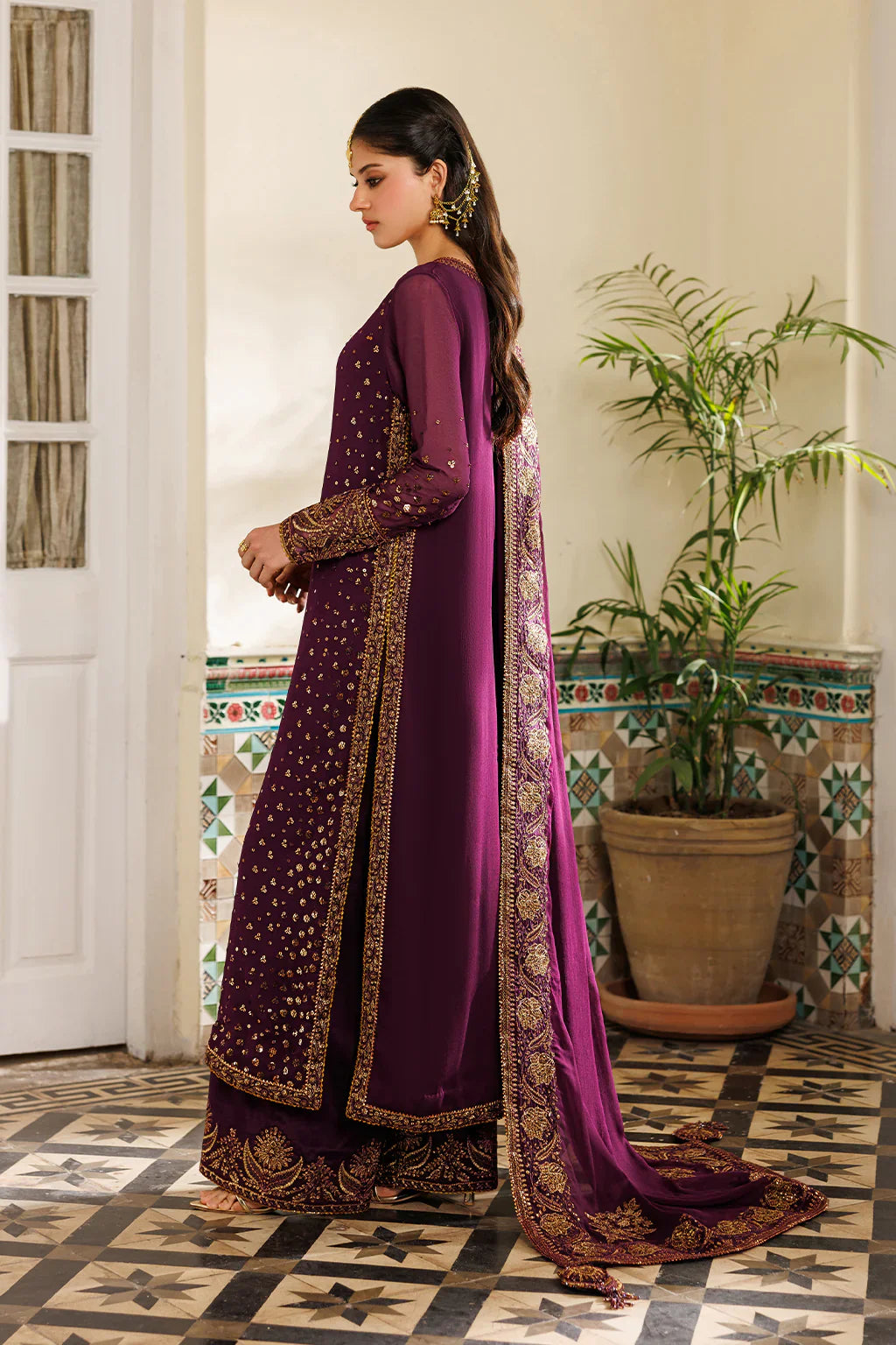 CC-95 EMBROIDERED CHIFFON