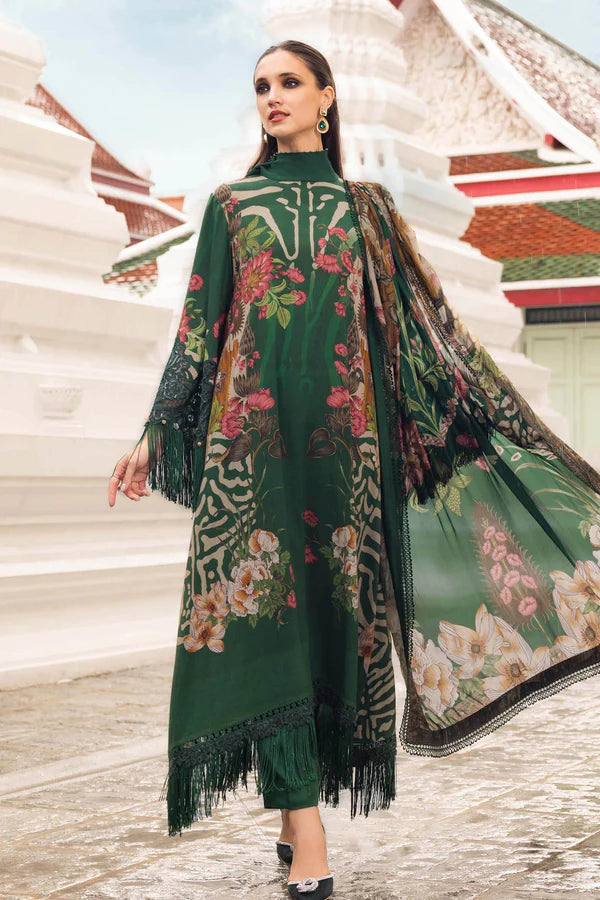 3 Piece Unstitched Embroidered Twill Linen Suit