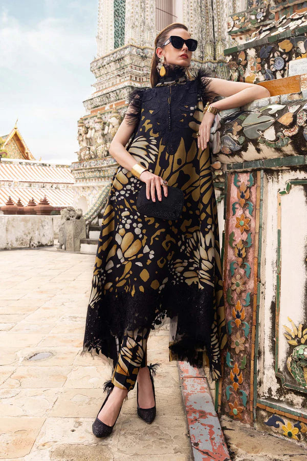 3 Piece Unstitched Embroidered Twill Linen Suit