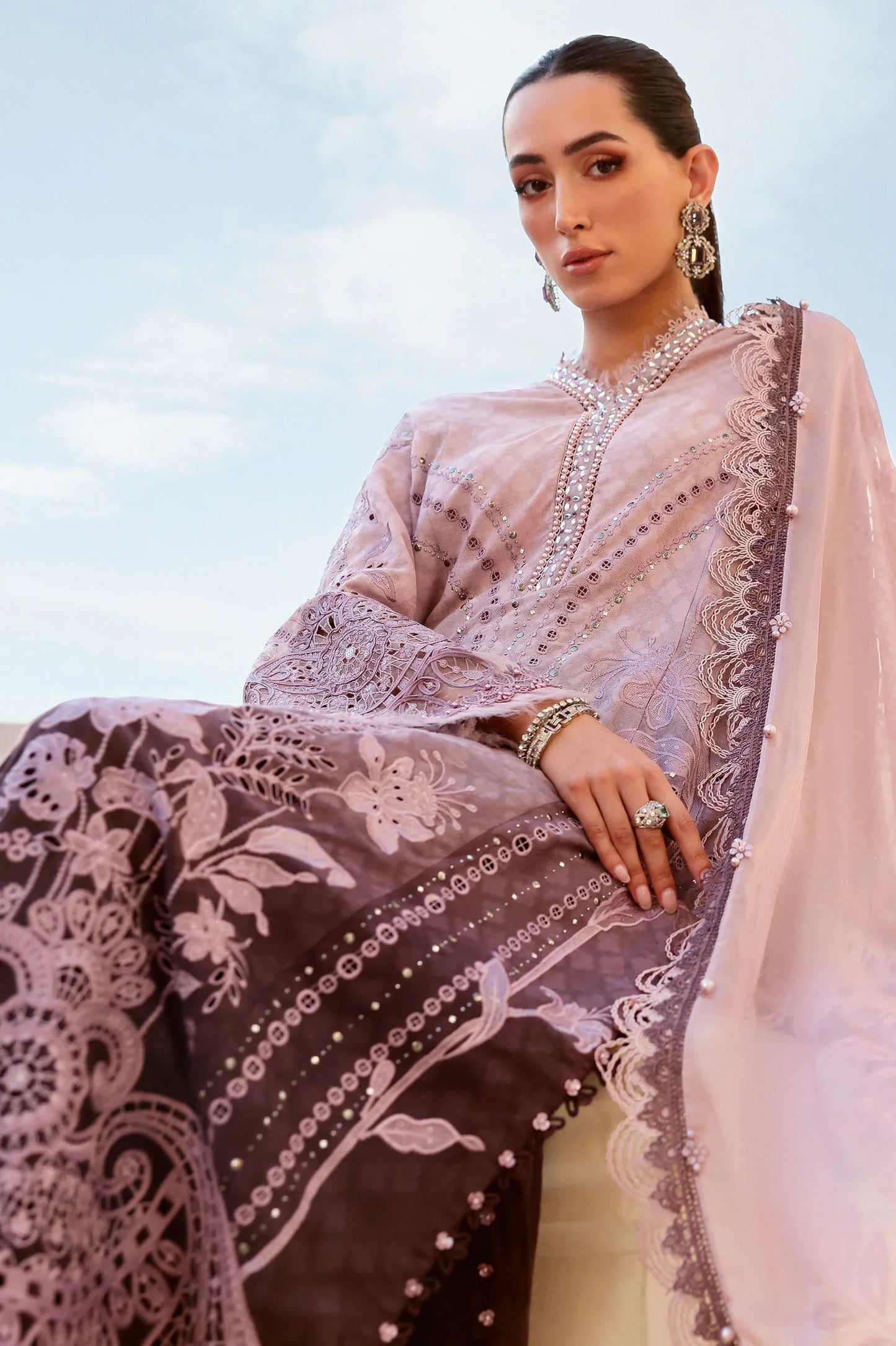 Embroidered Jacquard Lawn Suit