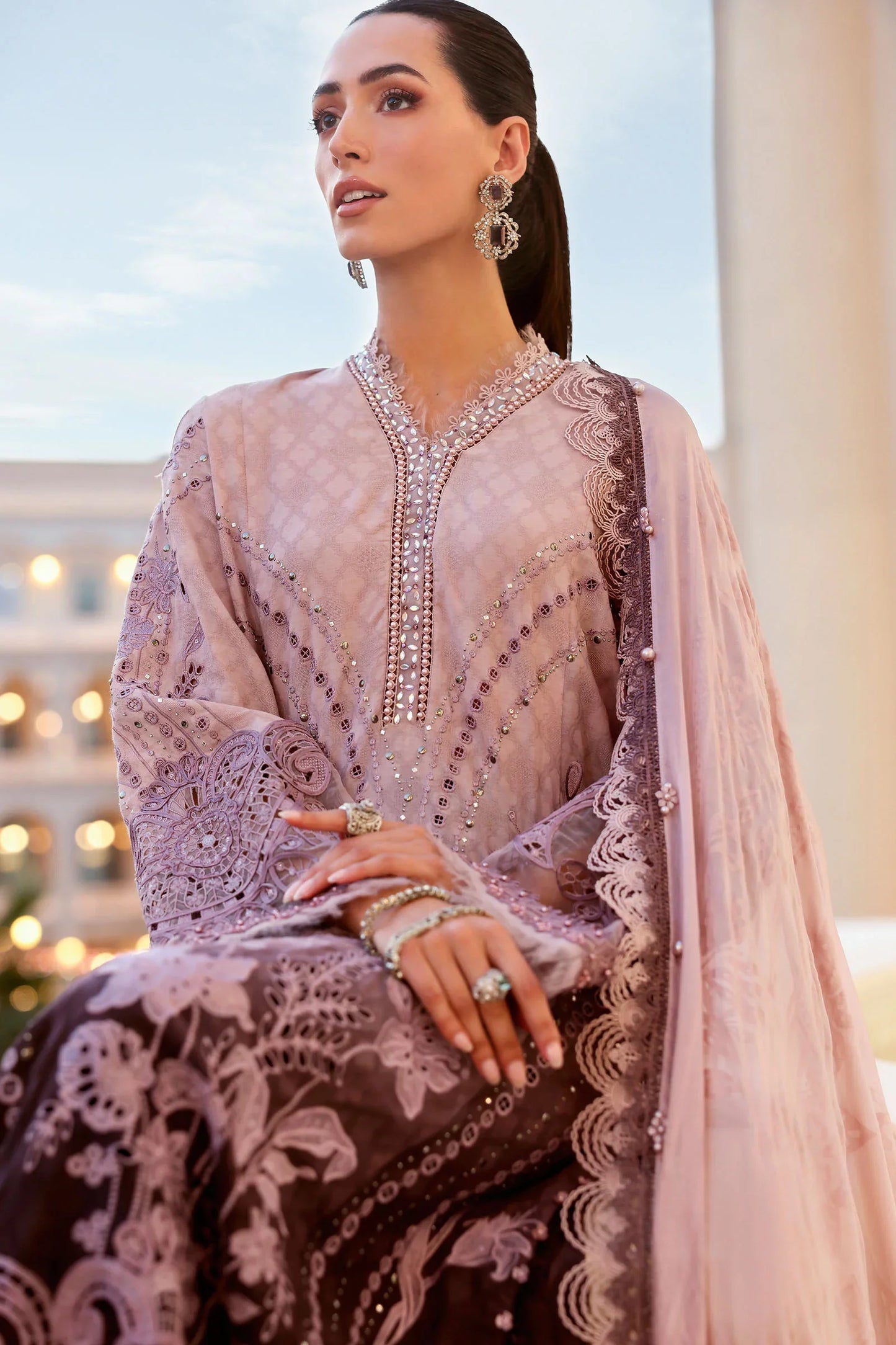 Embroidered Jacquard Lawn Suit