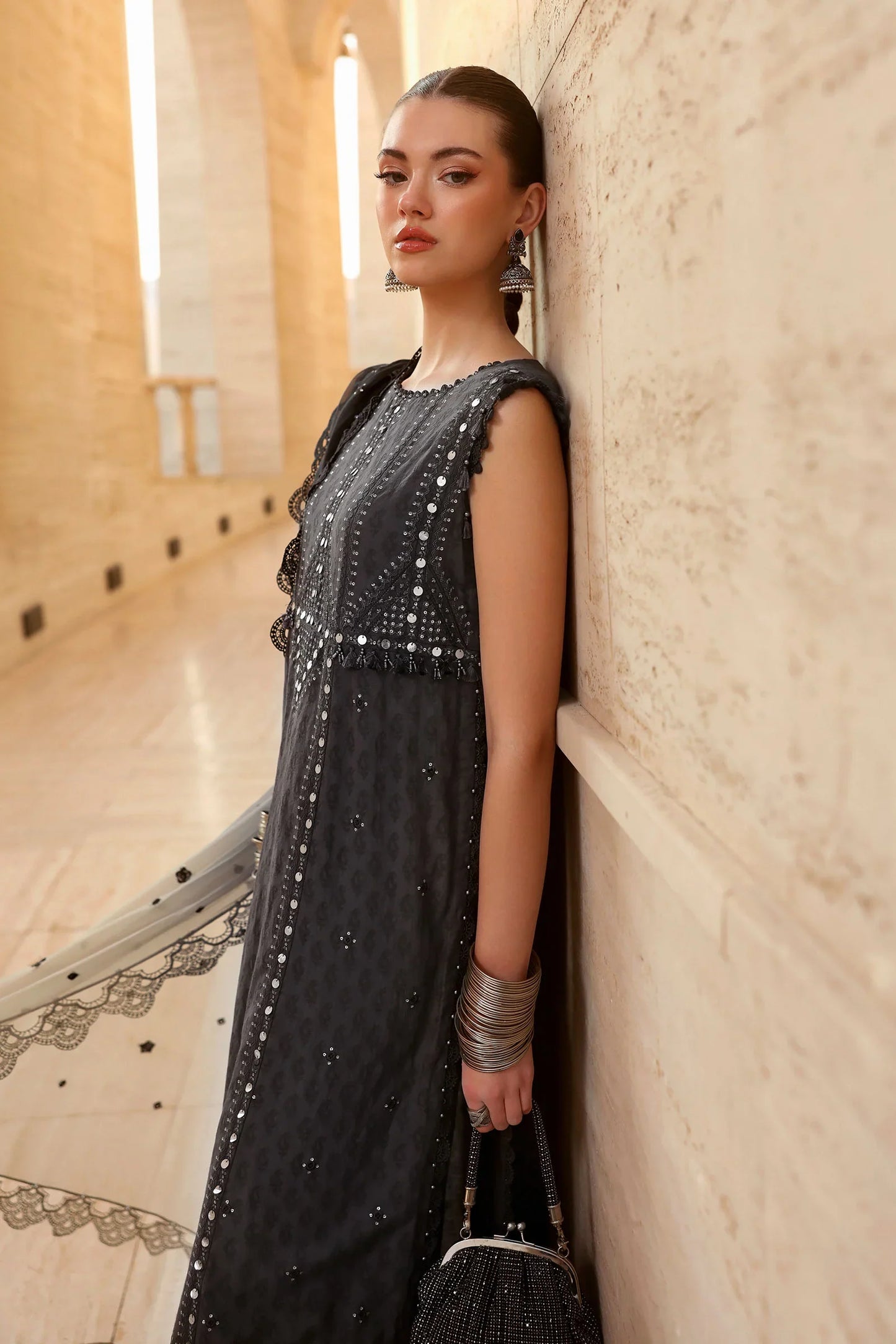 Embroidered Jacquard Lawn Suit