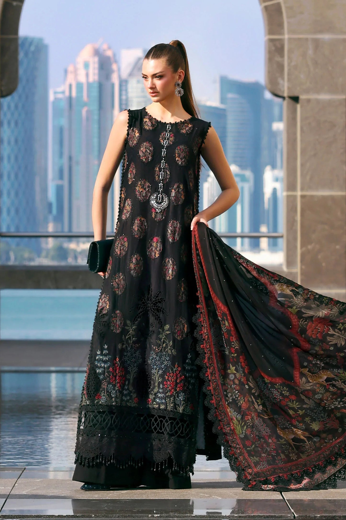 Embroidered Jacquard Lawn Suit