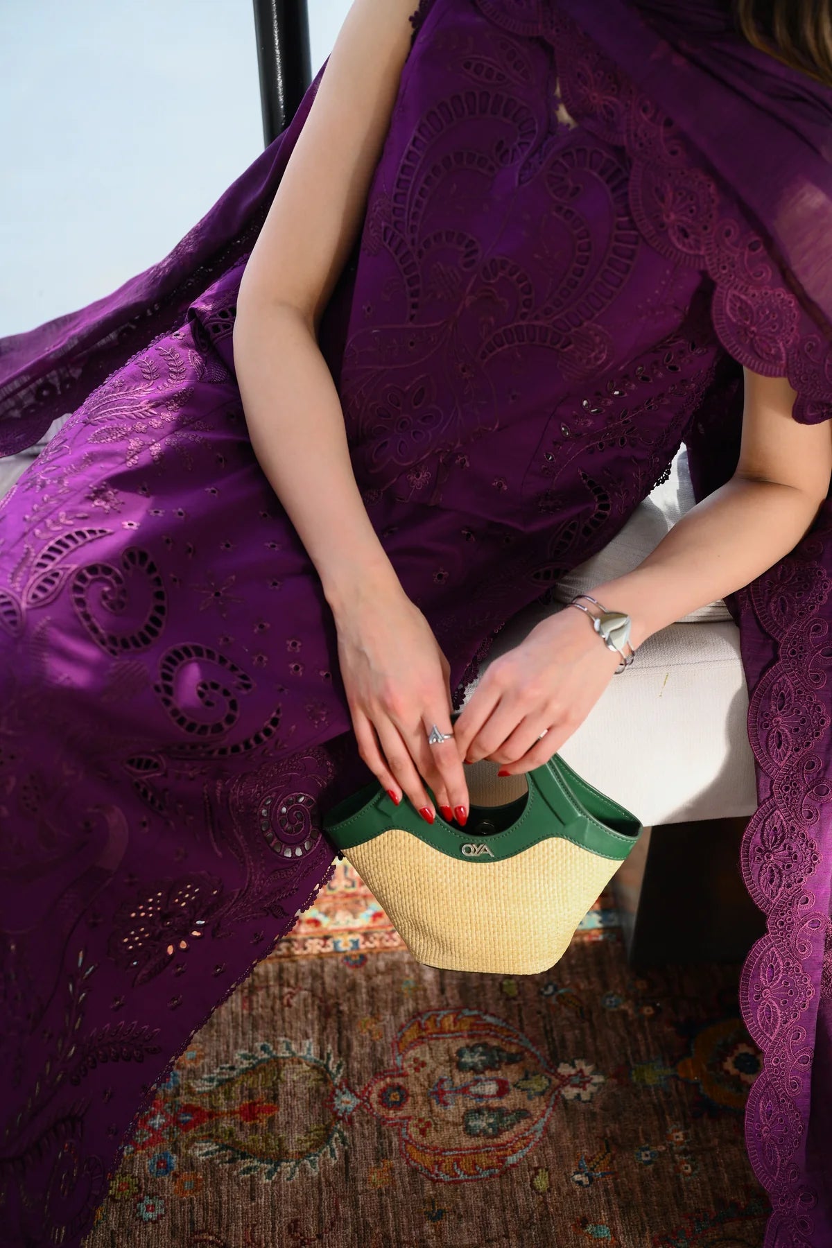 DEEP PLUM LUXURY EMBROIDERED LAWN (NEL-26613)