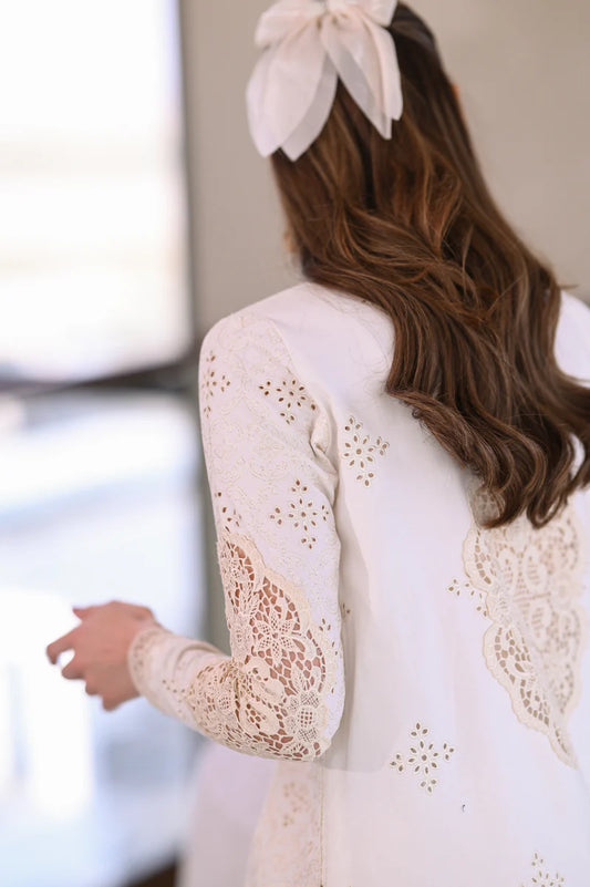 IVORY LUXURY EMBROIDERED LAWN SET (NEL-26604)