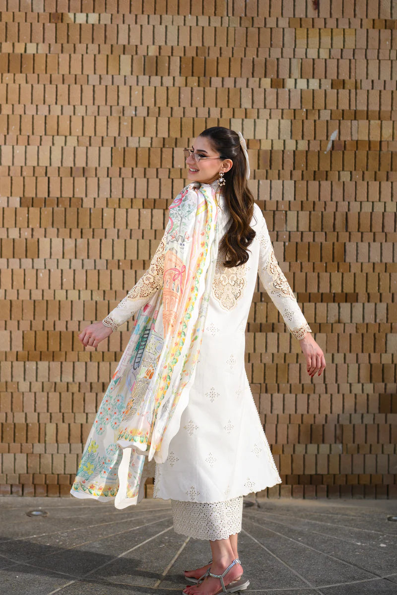 IVORY LUXURY EMBROIDERED LAWN SET (NEL-26604)