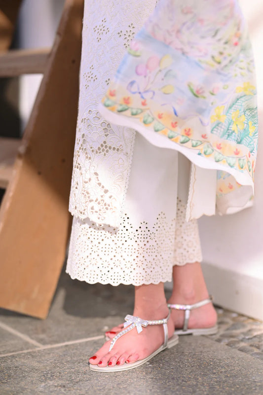 IVORY LUXURY EMBROIDERED LAWN SET (NEL-26604)