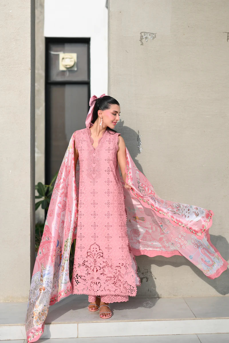 BABY BLUSH PINK LUXURY EMBROIDERED LAWN SET (NEL-26612)