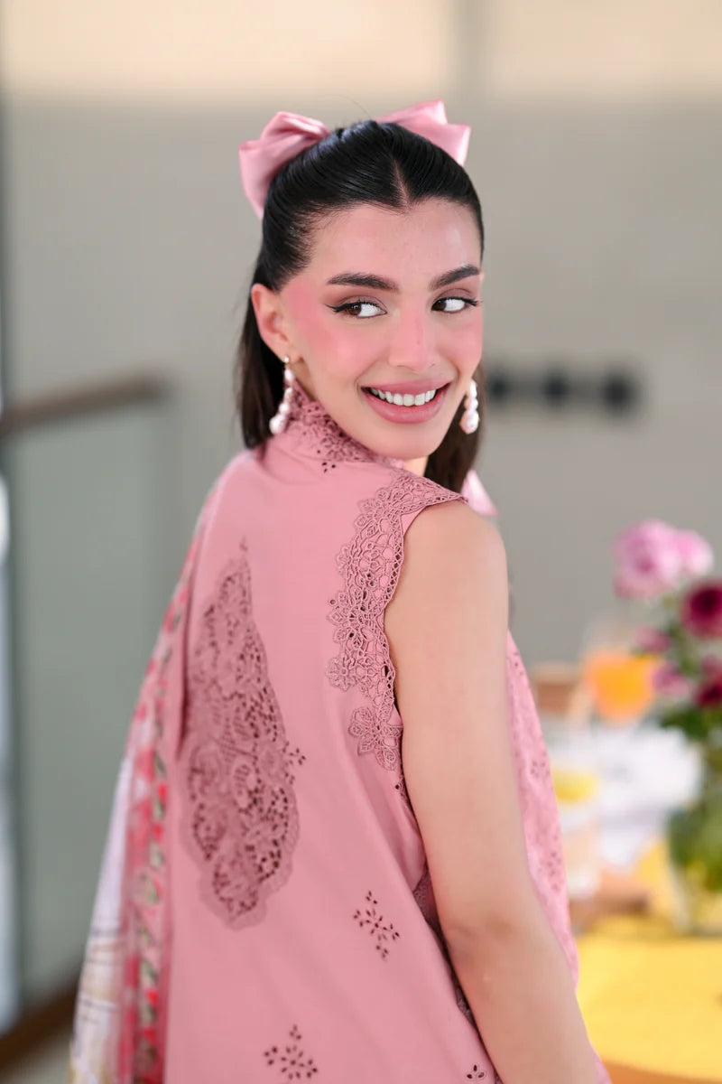 BABY BLUSH PINK LUXURY EMBROIDERED LAWN SET (NEL-26612)