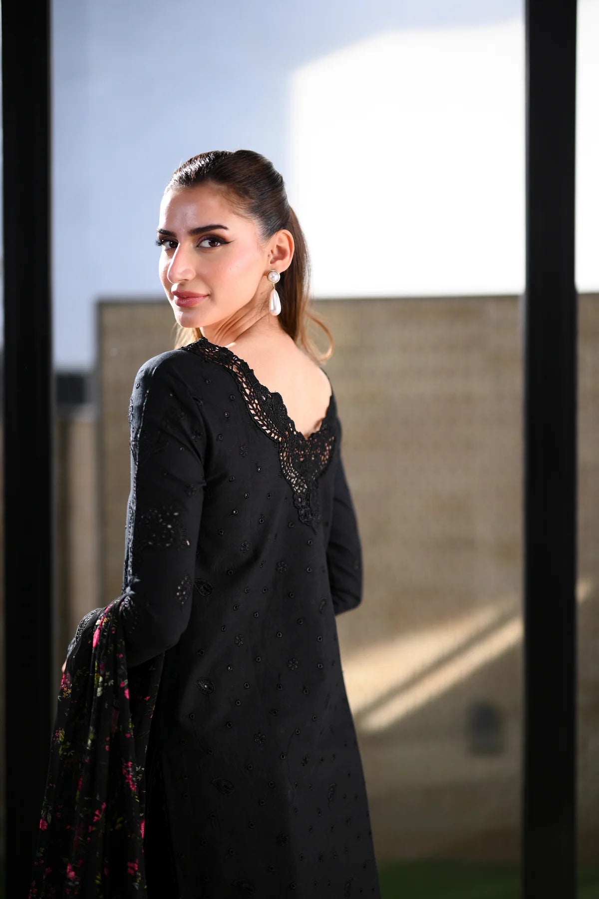 BLACK LUXURY EMBROIDERED LAWN (NEL-26602)